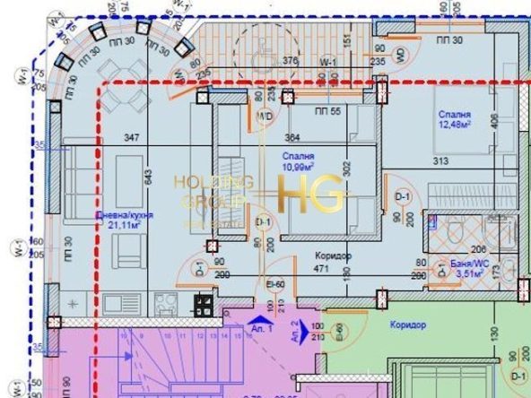 Тристаен апартамент в Център - 0