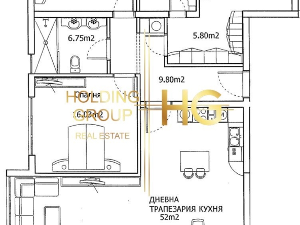 HOLDING GROUP real estate предлага просторен апартамент с ТРИ спални в чисто нова сграда! - 0