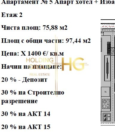 Тристаен апартамент в Кайсиева градина - 0